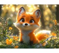 Diamond Painting Foxs Diamond Art Kits Adults Grass 5D Dimond Painting Kits for Kid, Crystal Rhinestone Embroidery Canvas Paintings, Small Crystal Art Accessories for Bedroom Decor 25x35cm K9-1532