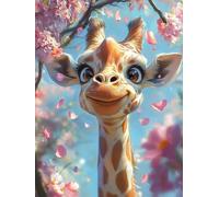 Diamond Painting Giraffe Diamond Art Kits for Adults Flower, 5D Dimond Painting Mosaic Crystal Art and Crafts for Adults, DIY Full Drill Crystal Kits for Home Decor, Gifts for Women 40X50CM, Model 795