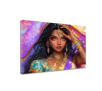 Diamond Painting Girl Diamond Art India Kits Adults, DIY 5D Round Full Drill Crafts for Kids Beginner, Crystal Cross Stitch Gem Art Canvas Painting Kits for Home Wall Decor Gifts 90x120cm N6-687