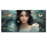 Diamond Painting Girl Diamond Art Kits Adults Beginner, 5D Rhinestone Crystal Cross Stitch Painting by Numbers, DIY Full Drill Dimond Art Butterfly Pictures Embroidery Kit for Wall Decor 20x39in y-877