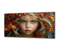 Diamond Painting Girl Leaf Large Diamond Art for Adults DIY Full Drill Crystal Art Painting Kits Mosaic Arts and Crafts for Adults Kits for Home Wall Decor Office Decoration, Relax Gift 70x140cm Q-42