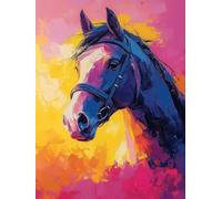 Diamond Painting Horse, Animal Diamond Art Kits Adults with Full Accessories, DIY Full Drill Crystal Art Crafts Pictures Kits, Embroidery Cross Stitch Gem Paintings for Home Decor 16x22inch - 1F21F