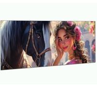 Diamond Painting Horse, DIY Animal Diamond Art Kits Adults, 5D Dimond Art Crafts for Adults, Crystal Art Rhinestone Embroidery Canvas Painting Arts and Crafts for Home Wall Decor Gifts 28x55in 0R-364