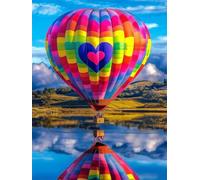 Diamond Painting Hot Air Balloon Diamond Art Kits Adults 40x60 cm DIY 5D Full Drill Color Dimond Art Kit for Beginners Crystal Rhinestone Embroidery Canvas Painting for Bedroom Decor with Tools H-87