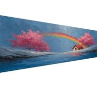 Diamond Painting House,Lake Diamond Art Kits Adults,5D Large Diy Full Round Drill Rhinestone Cross Stitch Crystal Art,Hobbies For Adults Women,Paint By Numbers For Living Room Decor 90x180cm L1-689