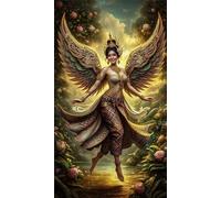 Diamond Painting Indian Angel Girl,5D DIY Diamond Art Kits for Adults Beginners,Diamond Painting Kit Square Drill Full Drill Crystal Gem Arts Picture for Home Wall Decor 30x70 cm