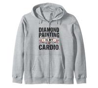 Diamond Painting Is My Cardio Funny Diamond Art Lover Zip Hoodie