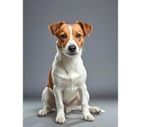 Diamond Painting Jack Russell Terrier 5D Diamond Art DIY Kits Full Round Drill Crystal by Number Embroidery Arts and Crafts for Living Room Bedroom Home Wall Decor 12x16 inch