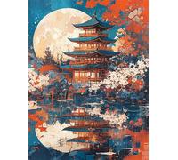 Diamond Painting Japan Dimond Art for Adults Landscape 18x24 inch, 5D Crystal Art Kits for Beginner,Cross Stitch Arts and Crafts Pictures Embroidery Kit for Home Decor,Hobbies for Adults Women J-1310K