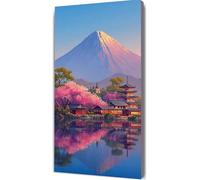 Diamond Painting Japanese Architecture Diamond Art Kits Adults, Mountain Crystal Art Kits for Adults DIY 5D Round Drill Gem Dots Embroidery Paintings, Gifts for Women, Home Wall Decor 40x80cm pzb17-y4