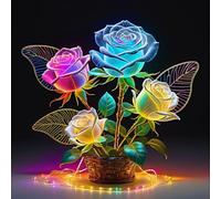 Diamond Painting Kit, 5D DIY Full Round Drill Diamond Art for Home Wall Decor, Complete Embroidery Rhinestone Canvas Picture for for Adults Beginners 11.81X11.81 in(Luminous Roses)