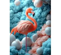 Diamond Painting Kit for Adults, 5D Cartoon Diamond Art Kits for Beginners Round Full Drill Dimond Painting Pictures Flamingo Crystal Gem Art and Craft for Living Room Wall Decoration 80x100cm X-548