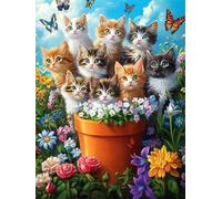 Diamond Painting Kit for Adults Cat 90x120cm DIY 5D Diamond Art Butterfly Full Drill Diamonds Embroidery Canvas Painting for Beginners Simple Operation Dimond Art for Living Room Wall Decor L-310