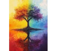 Diamond Painting Kit for Adults Four Seasons Tree 50x70cm DIY 5D Diamond Art Color Full Drill Diamonds Embroidery Canvas Painting for Beginners Simple Operation Crystal Art for Home Wall Decor L-355