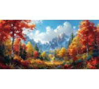 Diamond Painting Kit for Adults Landscape, Large Diamond Art for Adults Tree Pattern with Round Full Drill, DIY Crystal Art Paintings Embroidery Kits for Home Living Wall Room Decor 50 x 100 cm D-490