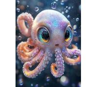 Diamond Painting Kit for Adults Octopus 90x120cm DIY 5D Diamond Art Biology Full Drill Diamonds Embroidery Canvas Painting for Beginners Simple Operation Dimond Art for Living Room Wall Decor L-267