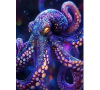Diamond Painting Kit for Adults Octopus 90x120cm DIY 5D Diamond Art Biology Full Drill Diamonds Embroidery Canvas Painting for Beginners Simple Operation Dimond Art for Living Room Wall Decor L-354