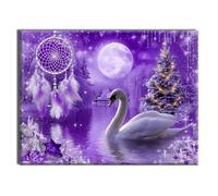 Diamond Painting Kit for Adults Plant Swan Diamond Art, Crystal Art Kits for Adults Crafts Gem Kit, Home Wall Autumn Decorations Paintings, Suitable for Christmas Halloween Decorations 60x80cm W-w-599
