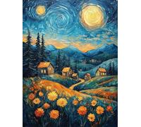 Diamond Painting Kit for Adults Van Gogh 30x40cm DIY 5D Diamond Art Starry Sky Full Drill Diamonds Embroidery Canvas Painting for Beginners Simple Operation Dimond Art for Living Room Wall Decor L-233