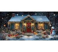Diamond Painting Kit for Adults Winter, Large Diamond Art for Adults Snow Scene Pattern with Round Full Drill, DIY Crystal Art Paintings Embroidery Kits for Home Living Wall Room Decor 50x100 CM D-428