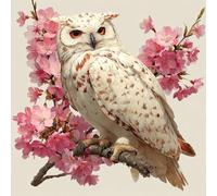 Diamond Painting Kit Owl 5D Diamond Art Kits Flower, Easy DIY Gem Art Adult Crafts Full Drill Square Crystal Cross Stitch, Hobbies for Adults Women, Home Wall Decoration Gifts 39.4x39.4 inch 8-9H62