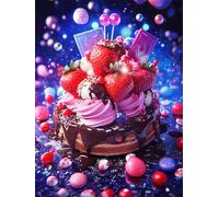 Diamond Painting Kitchen Diamond Art Cake, DIY Square Full Drill Gem Art Craft Kits for Kids Beginners Rhinestones Embroidery Arts and Crafts for Adults Mosaic Kit for Home Wall Decor 36x48In,Model567