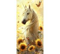 Diamond Painting Kits Adults Kids Beginners, 5D DIY Full Drill Butterfly Horse Diamond Art with Sparkly Gems, Hobbies for Adults Women, Creative Craft All Seasons Gifts for Friends Family 10x20cm N266