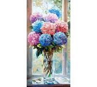 Diamond Painting Kits Adults Kids Beginners, 5D DIY Full Drill Flower Glass Bottle Diamond Art with Sparkly Gems, Hobbies for Adults Women, Creative Craft Holiday Gifts for Friends Family 24x48in N344