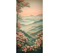 Diamond Painting Kits Adults Kids Beginners, 5D DIY Full Drill Flower Mountain Diamond Art with Sparkly Gems, Hobbies for Adults Women, Creative Craft All Seasons Gifts for Friends Family 12x24in N388