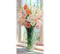 Diamond Painting Kits Adults Kids Beginners, 5D DIY Full Drill Flower Window Diamond Art with Sparkly Gems, Hobbies for Adults Women, Creative Craft All Seasons Gifts for Friends Family 24x48in N-308