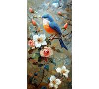 Diamond Painting Kits Adults Kids Beginners, Full Drill Flower Bird Diamond Art with Sparkly Gems, Hobbies for Adults Women, Creative Craft All Seasons Holiday Gifts for Friends Family 24x48in N-412