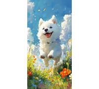 Diamond Painting Kits Adults Kids Beginners, Full Drill Flower Dog Diamond Art with Sparkly Gems, Hobbies for Adults Women, Creative Craft All Seasons Holiday Gifts for Friends Family 12x24in N-332