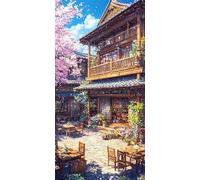 Diamond Painting Kits Adults Kids Beginners, Full Drill Flower House Diamond Art with Sparkly Gems, Hobbies for Adults Women, Creative Craft All Seasons Holiday Gifts for Friends Family 24x48in N-324