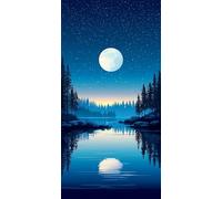 Diamond Painting Kits Adults Kids Beginners, Full Drill Sunset Lake Diamond Art with Sparkly Gems, Hobbies for Adults Women, Creative Craft All Seasons Holiday Gifts for Friends Family 25x50cm N-522