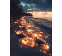 Diamond Painting Kits Adults the sea 5D DIY Crystal Art starry sky Cross Stitch Kits for Beginners Gem Art Embroidery Kit, Arts and Crafts for Adults, Wall Decor, Girls Birthday Presents, 60x80cm a-33