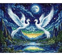 Diamond Painting Kits, Animals, Birds and Lake Scenery DIY 5D Full Drill Gem Diamond Art Kits for Home Wall Decor 40x50cm