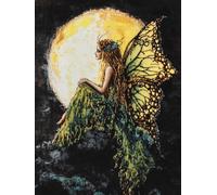 Diamond Painting Kits, Cartoon Girl and The Moon 5D DIY Round Full Drill Diamond Art Kits Craft for Home Wall Art Decor 40x50cm