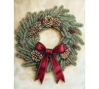 Diamond Painting Kits, Christmas Wreath DIY 5D Full Drill Gem Diamond Art Kits for Home Wall Decor 40x50cm