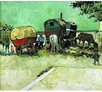 Diamond Painting Kits DIY 5D Full Drill Art Perfect for Relaxation and Home Wall Decor,Vincent Willem Van-Encampment of Gypsies with caravans