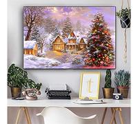Diamond Painting Kits for Adults, 5D Christmas Scenery Diamond Art Paint by Numbers for Kids, Large Diamond Painting Kits Full Drill Gem Art DIY Embroidery Kit for Home Wall Decor-Square drill,60x80cm