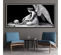 Diamond Painting Kits for Adults, 5D Diamond Art Fallen Angel Skull 60x120cm, DIY Large Gothic Dimond Art kits Adults, Square Drill Crystal Rhinestone Embroidery Canvas for Home Decor (SQ631)