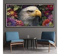 Diamond Painting Kits for Adults, 5D Diamond Art Flowers 40x70cm, DIY Large Eagle Dimond Art kits Adults, Full Drill Crystal Rhinestone Embroidery Canvas Gem Art Craft for Home Wall Decor (DP374)