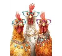 Diamond Painting Kits for Adults，5D DIY Cute Chicken Diamond Art Craft Kits Beginners, Round Full Drill Crystal Rhinestone Painting Diamonds Gem Art, for Home Wall Decor Pictures Gifts 40 x 52 in Q410