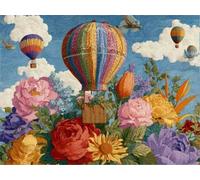 Diamond Painting Kits for Adults，5D DIY Flower Hot Air Balloon Diamond Art Craft Kits Beginners, Round Full Drill Crystal Rhinestone Painting Diamonds Gem Art, for Home Wall Decor 28 x 36 in Q-333
