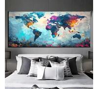 Diamond Painting Kits for Adults, 5D DIY Map Color Diamond Art Painting Crystal Creations, Large Diamond Art Rhinestone Embroidery, Personalised Paint by Nmbers, Home Wall Decor, Gifts 14x30in q478