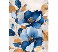 Diamond Painting Kits for Adults, 5D Full Drill DIY Diamond Art Kits for Adults Beginners, flower blue Crystal Gem Art Craft for Home Decor Gifts, Diamonds Painting with Complete Tools 20x28 in 0j-373