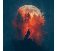 Diamond Painting Kits for Adults, 5D The Forest Wolf Diamond Art Kits DIY Full Round Drill Gem Art for Beginner, Crystal Rhinestone Cross Stitch Embroidery Craft Home Wall Decor Holiday 70x70cm B-760