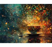 Diamond Painting Kits for Adults Abstract, Small Diamond Art Kits Coffee, 5D DIY Round Full Drill Crystal Art Embroidery Cross Stitch, Mosaic Crafts Pictures Room Decor, Gifts for Women 80x60cm E0-618