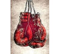 Diamond Painting Kits for Adults and Kids, Boxing Gloves Retro 12x16in 5D Diamond Painting Kits,DIY Diamond Painting Cross Stitch,Full Drill Round Diamond Art Kit Gem Art Craft,for Wall Decor 30x40cm