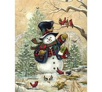 Diamond Painting Kits for Adults and Kids, Snowman Bird Tree 12x16in 5D Diamond Painting Kits,DIY Diamond Painting Cross Stitch,Full Drill Square Diamond Art Kit Gem Art Craft,for Wall Decor 30x40cm